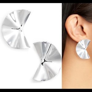 Biko Liquid Petal Studs, Silver